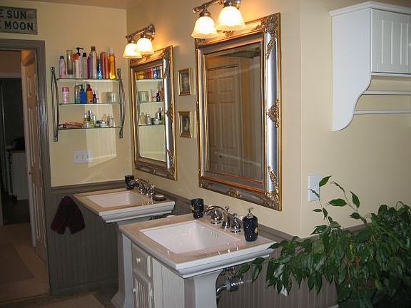 His and hers sinks in master bath