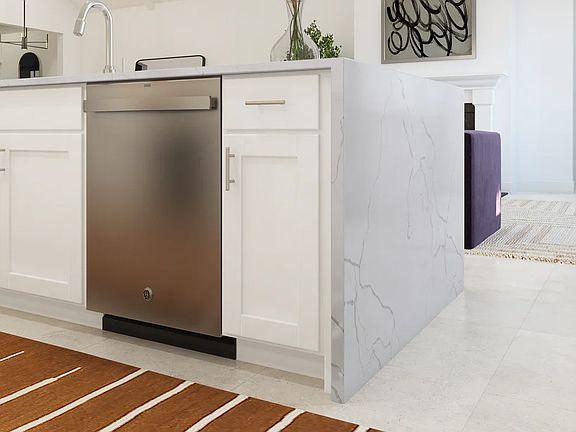 Kitchen with stainless steel appliances