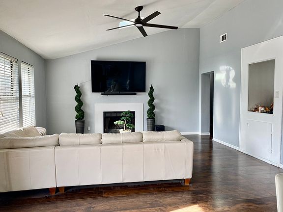 Living room with a fire place