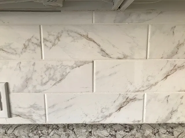 A closeup of your lovely tiled kitchen backsplash.
