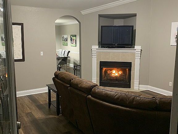Living room with fire place