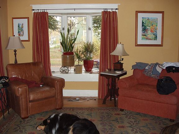 Custom drapes got Bay window