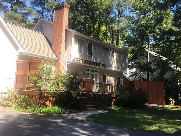 view from garage to back of house.