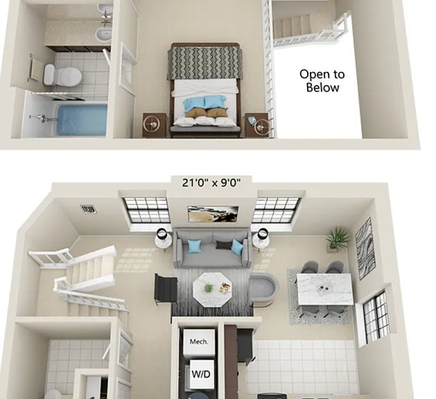 1 Bed 1.5 Bath 1 Bed 1.5 Bath