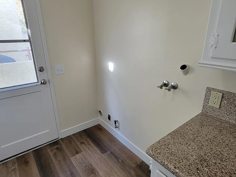 Laundry hookups in the kitchen