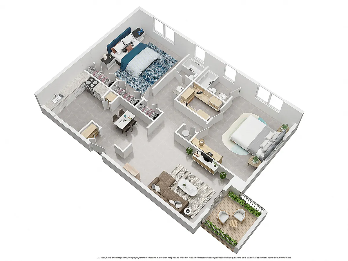 Floor plan 2 BED 2 BATH