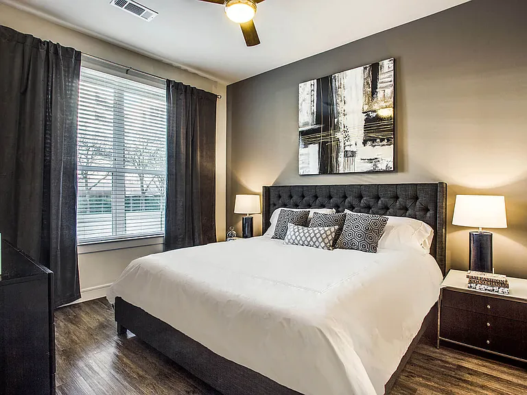 Wood plank-style flooring continues throughout your apartment home