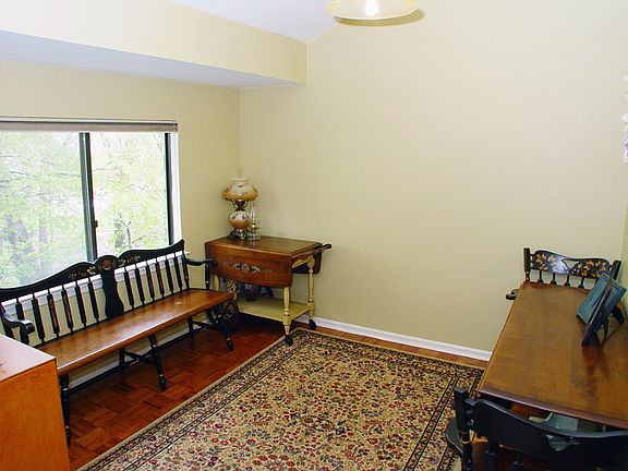 Dining room with parquet floors