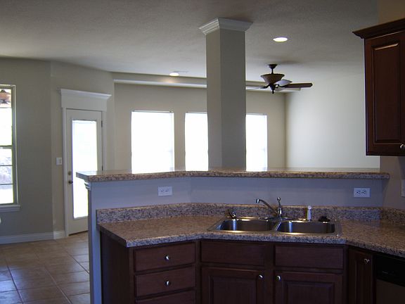 Kitchen sink overlooks LR