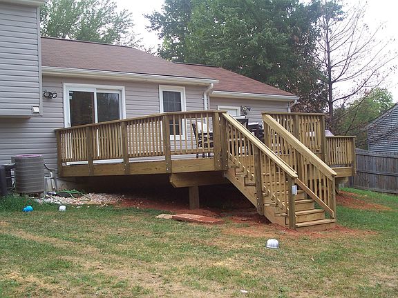 Multi-level deck into huge backyard
