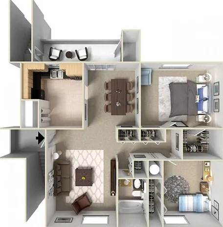 2 bedroom 1 bath The Point 2 bedroom 1 bath The Point