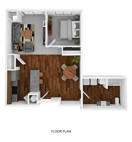 Floor plan Apartment Style 1 Bedroom 1 Bathroom