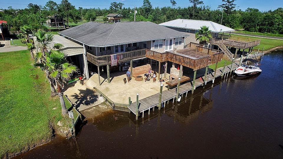 Aerial view at low tide