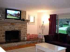 Stone Fireplace in LR