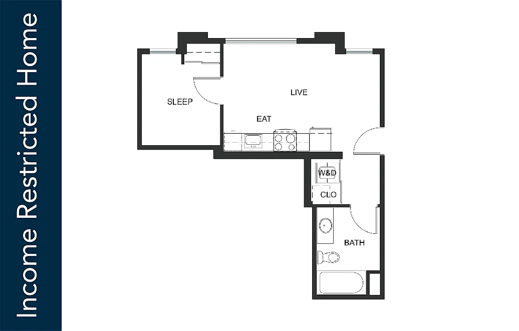 Floor plan 1x1 A3 - 75% MFTE - Iron Flats