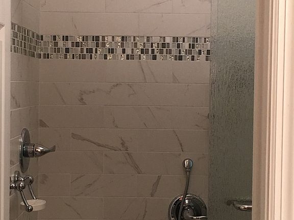 Subway tile with sea glass 