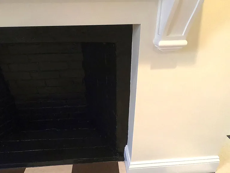 Decorative fireplace.