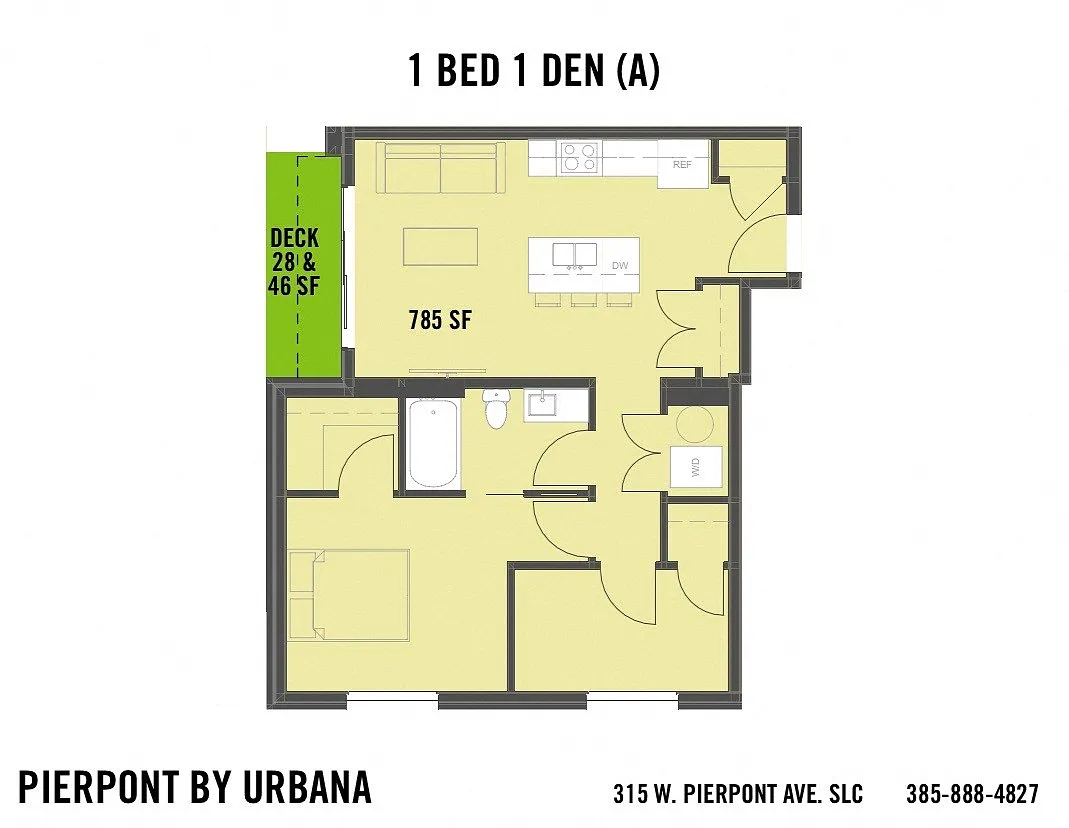 Floor plan 1 BED 1 DEN (A)