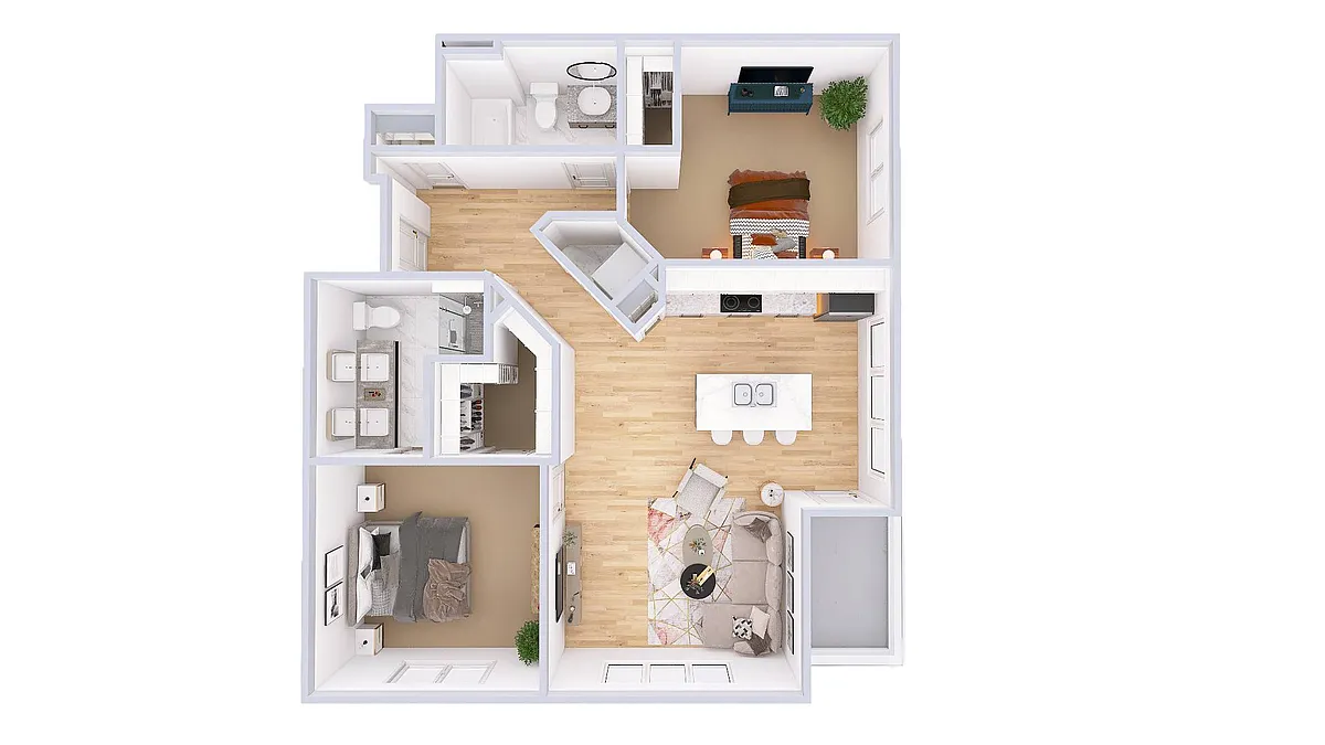 Floor plan Two Bedroom - Two Bathroom