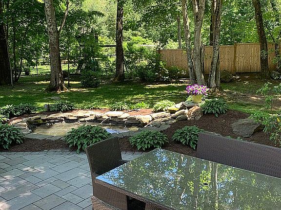 Paved patio/coy pond