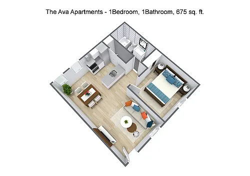 Floor plan 1X1 - A3