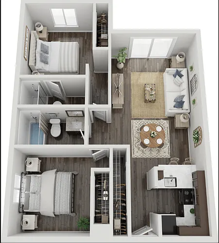 Floor plan 2 Bed 2 Bath