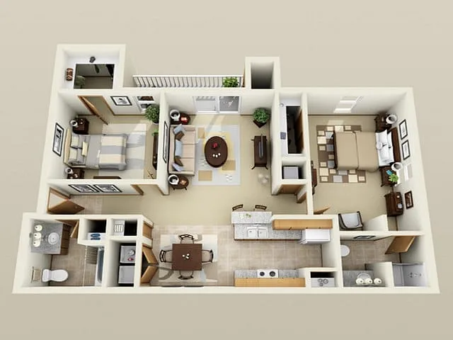 2 Bedroom, 2 Bathroom 2 Bedroom, 2 Bathroom