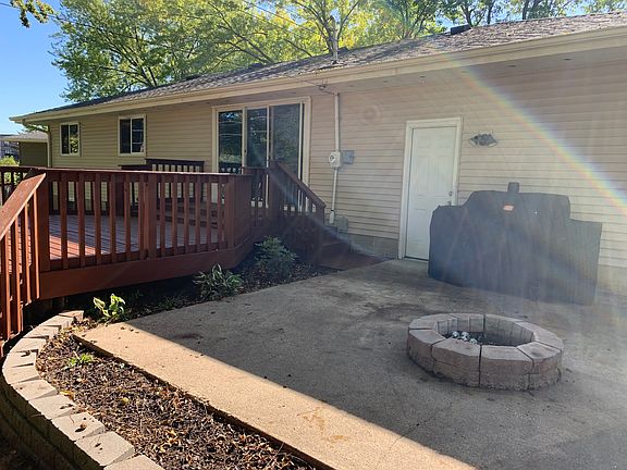Concrete patio with bonfire pit