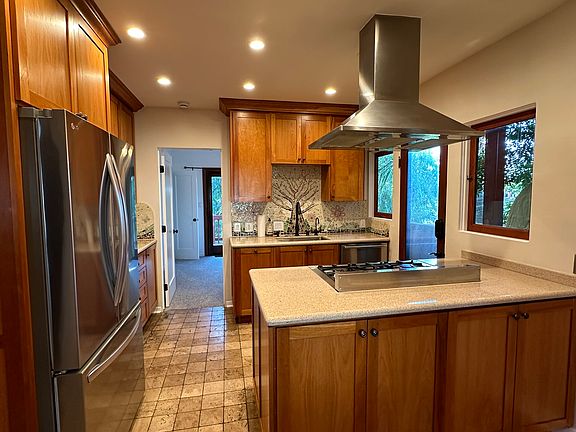 Open kitchen and dining area