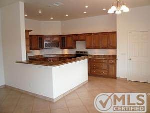 View of kitchen from living room