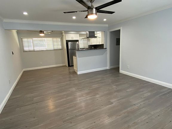 Living room with vinyl flooring