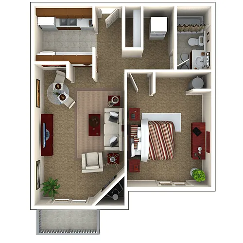 Floor plan 1 Bed 1 Bath