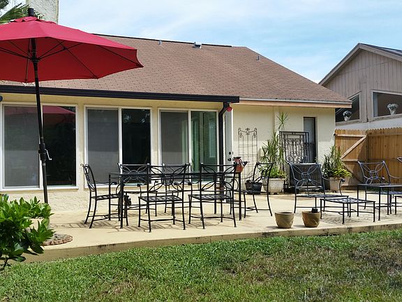 Backyard entertainment area