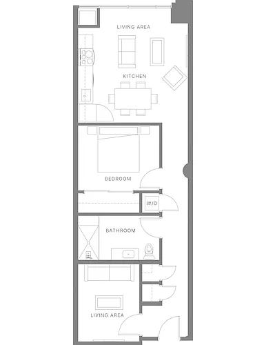 Floor plan One Bedroom Den I