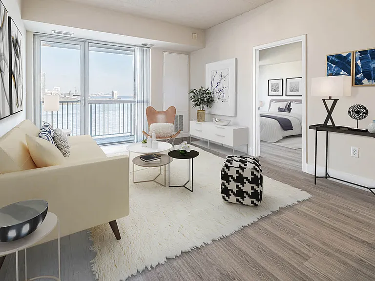 Living Room with Balcony and Hard Surface Flooring