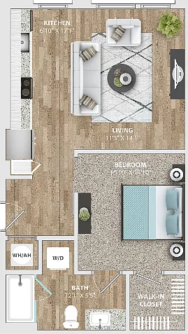 Studio | 1 Bath | 624 SF Studio | 1 Bath | 624 SF