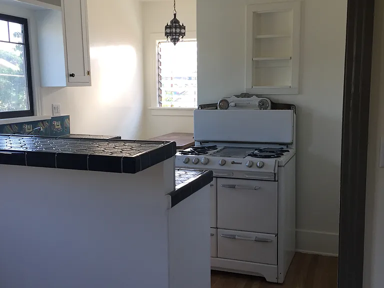kitchen with vintage range