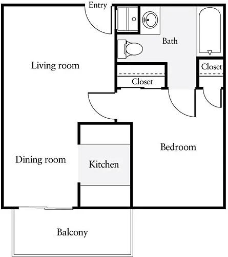 Floor plan 1 Bedroom Q