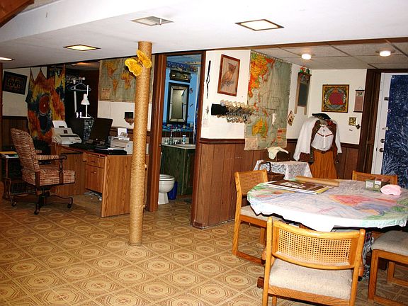 recreation room in basement