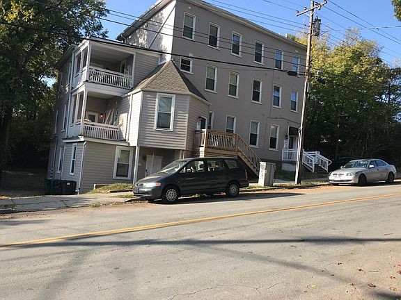 Front of building. Deck on second floor is part of apartment.