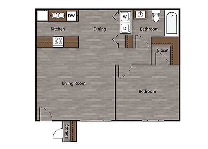 Floor plan Large One Bedroom
