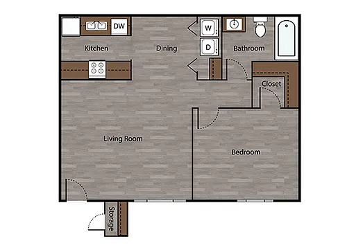 Floor plan Large One Bedroom