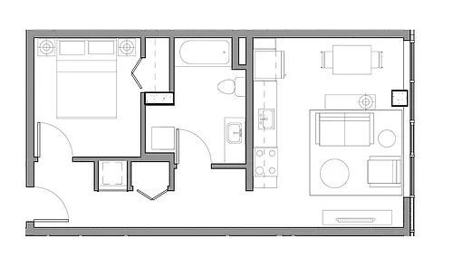 Floor plan 1X1 B