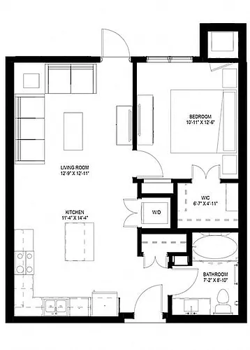 Floor plan One Bedroom - D