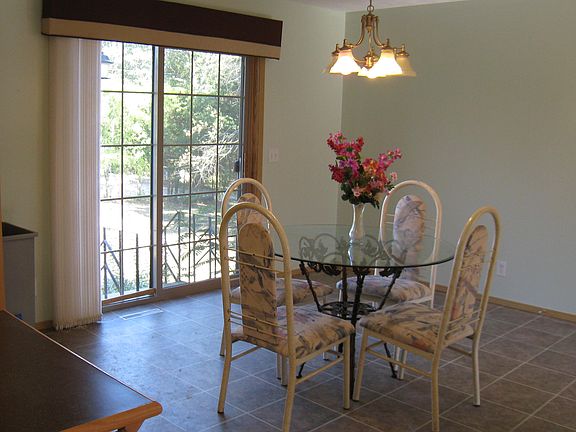 Breakfast area looks out to the back yard