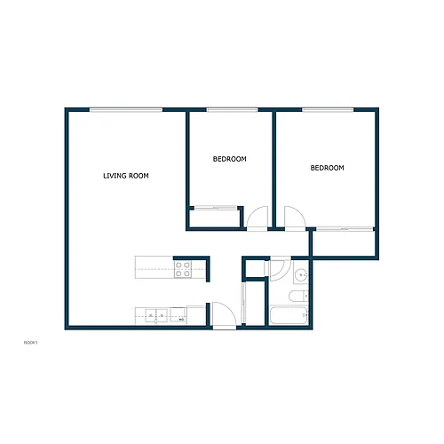 Floor plan Two Bedroom 21C
