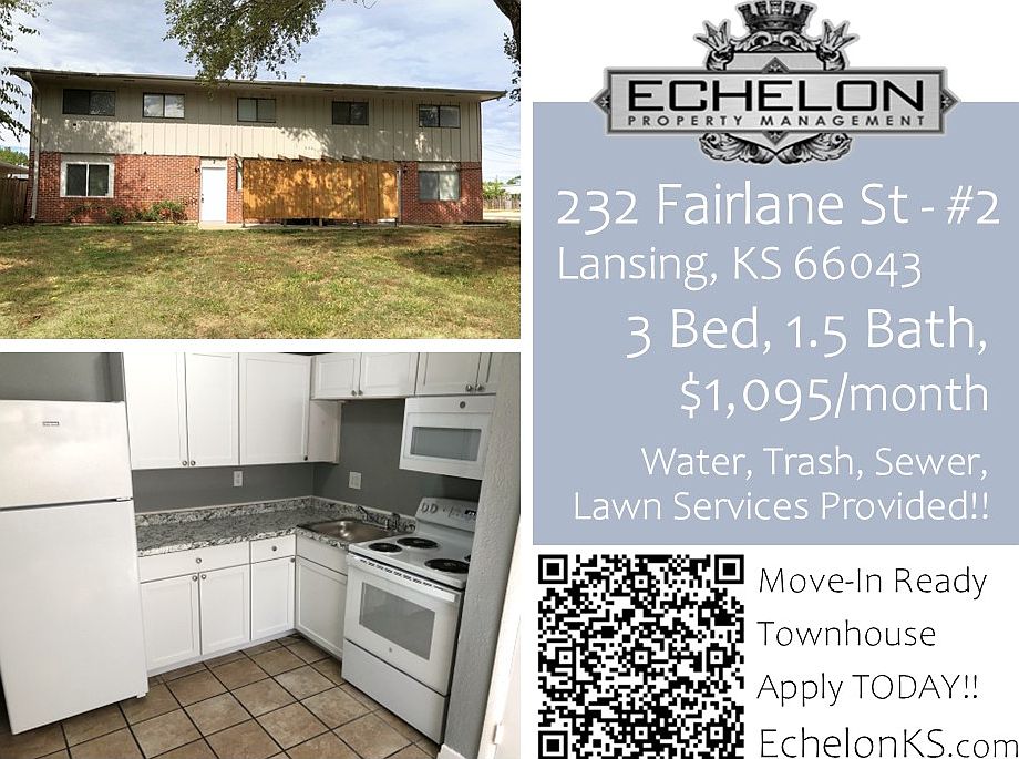 3 BED, 1.5 Bath TOWNHOUSE
Move-In Ready