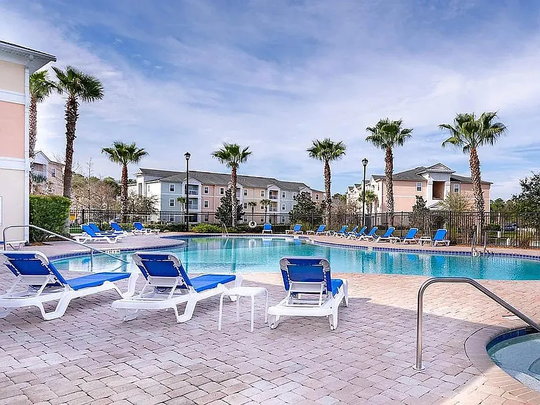 Pool and hot tub inside amenities center
