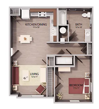 Floor plan One Bedroom