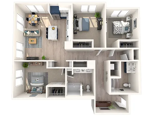 Floor plan Three Bed Two Bath